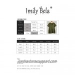Imily Bela Womens V Neck Peplum Tops Summer Short Sleeve Babydoll Casual Ruffle T Shirt
