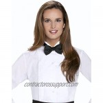 Luxe Microfiber Women's Button-Down 1/4 Inch Pleated Tuxedo Shirt Regular Fit Wing Collar - Style Nicole