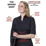 Server Shirts Women’s Button-Down Shirt Long Sleeve Button Down Collar Pocket - Style Ava