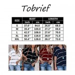 Tobrief Womens Short Sleeve Striped Blouse Summer V Neck Tie Dye Shirt Tops