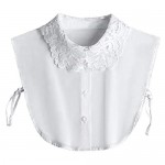 YAKEFJ Lady Half-Shirt Blouse Detachable Lace Chiffon Fake Collars Dicky Collar Faux Collar