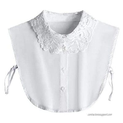 YAKEFJ Lady Half-Shirt Blouse Detachable Lace Chiffon Fake Collars Dicky Collar Faux Collar