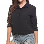 Zeagoo Womens Button Down Shirts Long Sleeve Collared Blouses Tops Business Casual Dress Shirt S-XXL