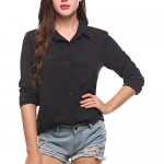 Zeagoo Womens Button Down Shirts Long Sleeve Collared Blouses Tops Business Casual Dress Shirt S-XXL