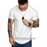 COOFANDY Men's Muscle T-Shirt Pleated Raglan Sleeve Bodybuilding Gym Tee Short Sleeve Fashion Workout Shirts Hipster Shirt
