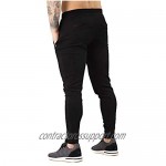 A WATERWANG Men's Sweatpants Tapered Joggers Pants with Zipper Pockets Slim Athletic Pants for Running Jogging
