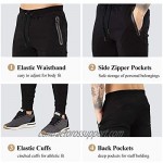 A WATERWANG Men's Sweatpants Tapered Joggers Pants with Zipper Pockets Slim Athletic Pants for Running Jogging