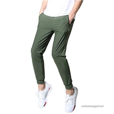 Ancient Star Mens Hiking Joggers Sweatpants Light Breathable Quick Dry Running Sports Pants with Zipper Pockets