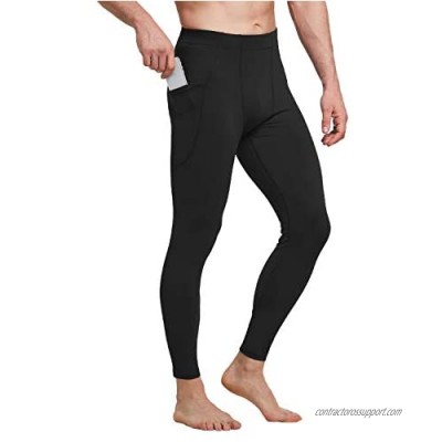 BALEAF Men's Yoga Leggings with Pockets Athletic Sports Running Tights Compression Pants for Workout Dance Cycling