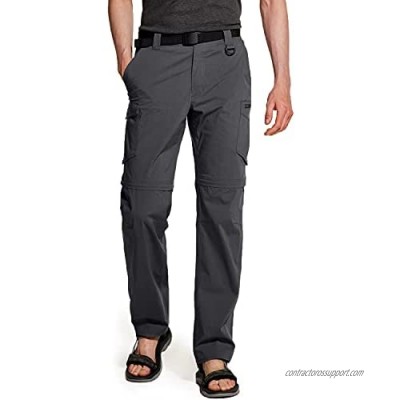 CQR Men's Convertible Cargo Pants  Water Repellent Hiking Pants  Zip Off Lightweight Stretch UPF 50+ Work Outdoor Pants