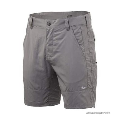 Huk Men's Standard Rogue 18" Quick-Drying Performance Fishing Shorts  Gray  Medium