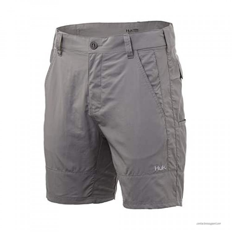 Huk Men's Standard Rogue 18 Quick-Drying Performance Fishing Shorts Gray Medium