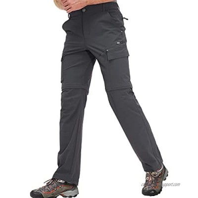 MIER Men's Quick Dry Convertible Hiking Pants Lightweight Zip Off Outdoor Pants with 7 Pockets  Stretchy and Water-Resistant