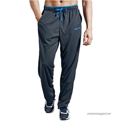 ZENGVEE Men's Sweatpants with Zipper Pockets Open Bottom Athletic Pants for Jogging  Workout  Gym  Running  Training
