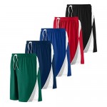 Active Club Athletic Shorts for Men - 5 Packs with Elastic Waist No Pockets