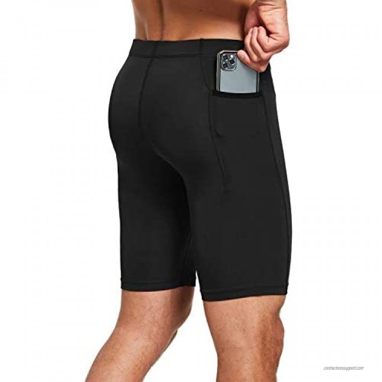 BALEAF Men's Compression Running Workout Shorts Pockets Gym Athletic Yoga Bike Tights Underwear Baselayer