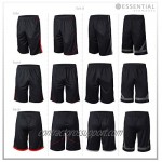 Essential Elements 4 Pack: Men's Active Performance Athletic Sports Workout Gym Casual Knit Basketball Shorts with Pockets