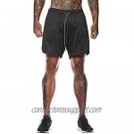 HANERDUN Men 2 in 1 Workout Running Athletic Shorts Sport Pants with Pocket