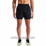 Pudolla Men’s 2 in 1 Running Shorts 5 Quick Dry Gym Athletic Workout Shorts for Men with Phone Pockets