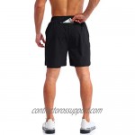 Pudolla Men’s 2 in 1 Running Shorts 7 Quick Dry Gym Athletic Workout Shorts for Men with Phone Pockets