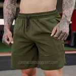 TEZO Mens 7 Gym Workout Shorts Training Bodybuilding Short Pants Zipper Pockets