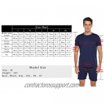 Aibrou Men's Athletic Shirts and Shorts Outfits Short Sleeve Activewear Sports Set Summer Casual Tracksuit