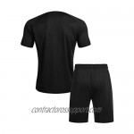 COOrun Men's Workout Tracksuit Short Sleeve Bodybuilding Muscle T-Shirts and Shorts Set for Running Jogging Athletic Sports