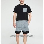 DOINLINE Men's Tracksuit 2 Piece Outfit Summer Short Sleeve T-Shirt and Shorts Set Casual Sports Jogging Suit