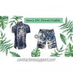 FTCayanz Men's Floral Tracksuit 2 Pieces Short Sleeve Shirt and Shorts Suit Hawaiian Outfits