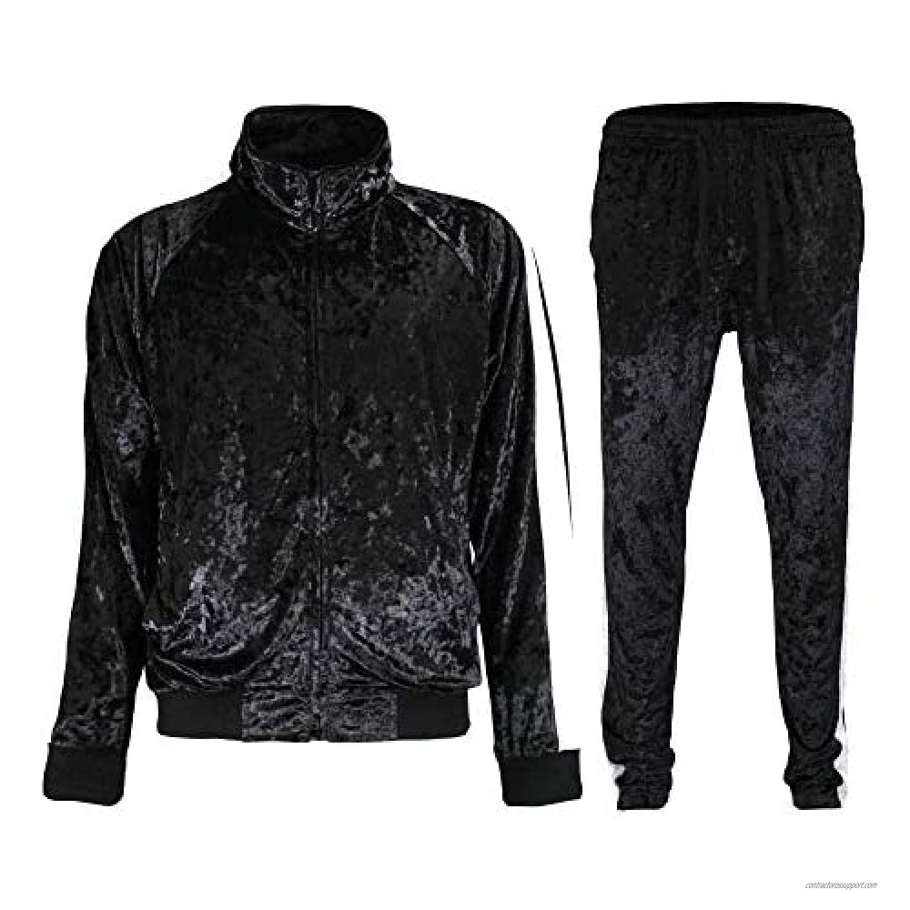 G-Style USA Men's Zipper Jacket Drawtsring Waistband Sweatpants Tracksuit Set