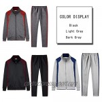 KASUNA Men's Gym Contrast Jogging Full Tracksuit Training Suits Sportswear Sets with Full Zipper