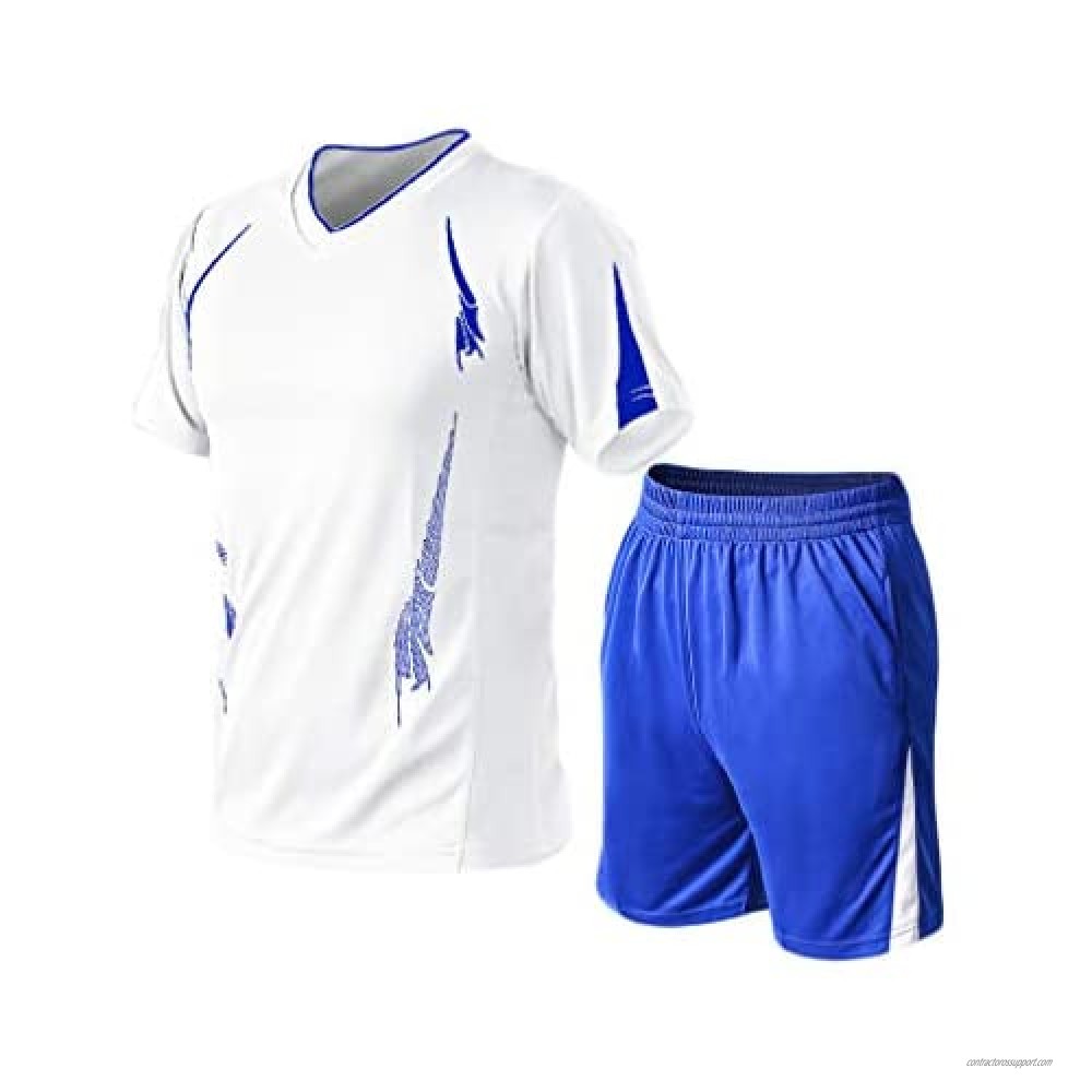 Lavnis Mens Casual Tracksuit Short Sleeve Running Jogging Athletic Sports T-Shirts and Shorts Suit Set