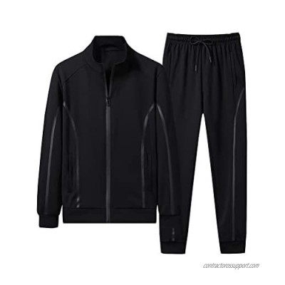 Mallimoda Men's Tracksuit Casual 2 Piece Outfit Athletic Jogging Suits Full Zip Sports Sweatsuit