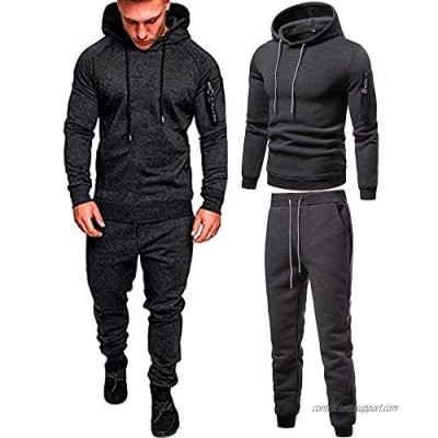 Mens 0Sweatsuit 2 Piece Hoodie Tracksuit Sets Full Zip Hoodie Casual Comfy Camo Jogging Suits for Men Sports Suit
