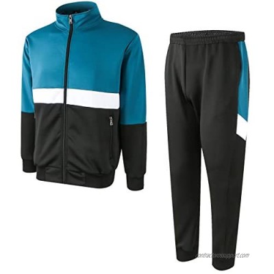 Men's Athletic Casual Tracksuit Pants Hooded Full Zip Jacket Sweatsuit Set for Men…