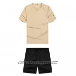 Men's Fashion Athletic Short Set Outfits - Summer T-Shirt and Shorts Set sweatsuits Casual 2 Piece Running Jogging Tracksuit