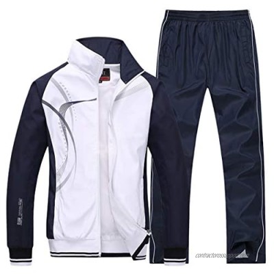 Modern Fantasy Men's Athletic Striped Tracksuit Joggers Running Sports Style Sweat Suits Set