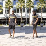 PJ PAUL JONES Mens Mesh Outfits Tracksuit African Dashiki T-Shirt and Shorts Set