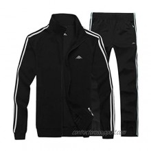 Real Spark Men's Athletic Full-Zip Jogger Sweat Suit Sports Sets Casual Tracksuit