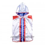 Short Tracksuit with Hood Sleeveless Boxing Ring Jacket Trunks Outfit Fight Wear Sport Suit