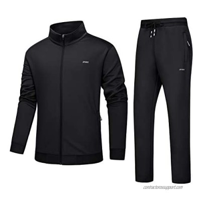 TACVASEN Men's Tracksuit Set 2 Piece Athletic Running Jogging Sweatpants Sweatshirt Full Zip
