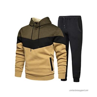 Tebreux Men's Jogging Tracksuit 2 Piece Athletic Outfit Hoodie Sports Sweatsuit Pullover Suit Sets