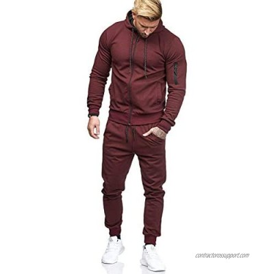THWEI Men's Tracksuit Hooded 2 Piece Hoodies Joggers Sweatpants Sets Gym Jogging Tracksuits