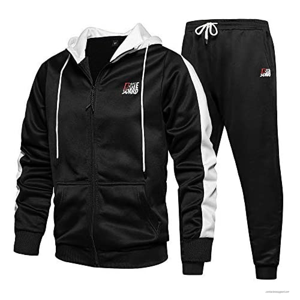 TOLOER Men's Athletic Tracksuit Full Zip Warm Jogging Sweat Suits at ...