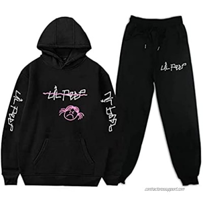 Uzhxiage Lil_Peep 3D Printing Hoodie Love Printed Sport Hip Hop Sweatshirt Pocket Pullover Sports Top Tops Sweatpants Suit XL