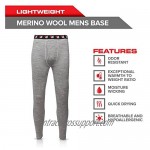 7EVEN 100% Merino Wool Mens Base Layer Bottom (Grey Large)