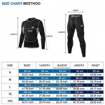 MeetHoo Men’s Thermal Underwear Set Compression Base Layer Sports Long Johns Fleece Lined Winter Gear Running Skiing