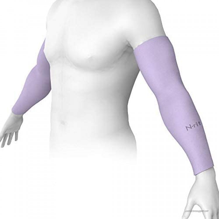 N-rit Compression Cooling Arm Sleeves for Men and Women UV Sun Protection Ideal for All Sports and Activities. Made in Korea [Violet]