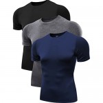 Neleus Men's 3 Pack Athletic Compression Under Base Layer Sport Shirt