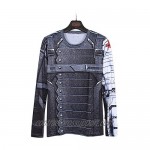 Rulercosplay Winter Soldier Shirt Long Sleeves Sport Shirt Fittness Shirt